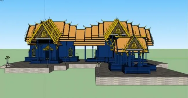 Sketchup Villa Model | Southeast Asian Pavilion, First Floor