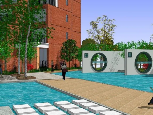 Sketchup Landscape Model | Villa Courtyard, Courtyard Landscape, Residential Landscape, European Style, Classical Style