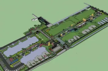 Modern Chinese-Style Square Landscape Model in SketchUp-BIM WORLD