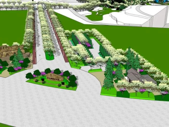 Sketchup Landscape Model | Corridor Landscape, Modern Style