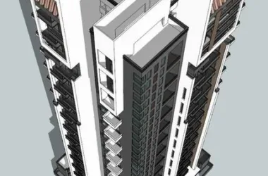 SketchUp Model of a 32-Story Modern Chinese High-Rise Residential Building-BIM WORLD