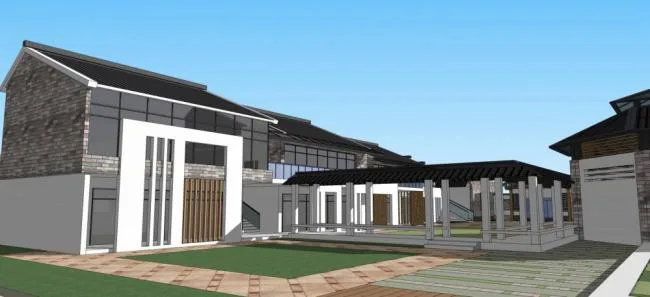 Sketchup School Model | Multi story Kindergarten, Chinese Style, School, Educational Architecture