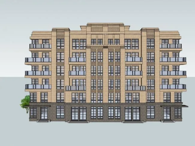 Sketchup Residential Model | Multi story Residential Complex, Classical Style