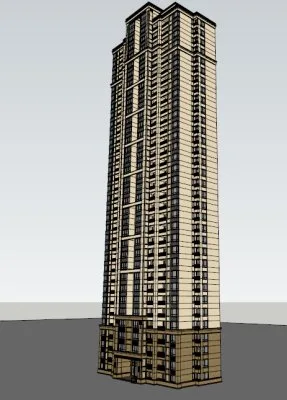 Sketchup Residential Model | Super Tall Residential, Classical Style