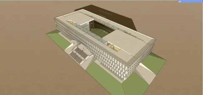 Sketchup Cultural Model | Multi story Library, Cultural Architecture, Modern Style