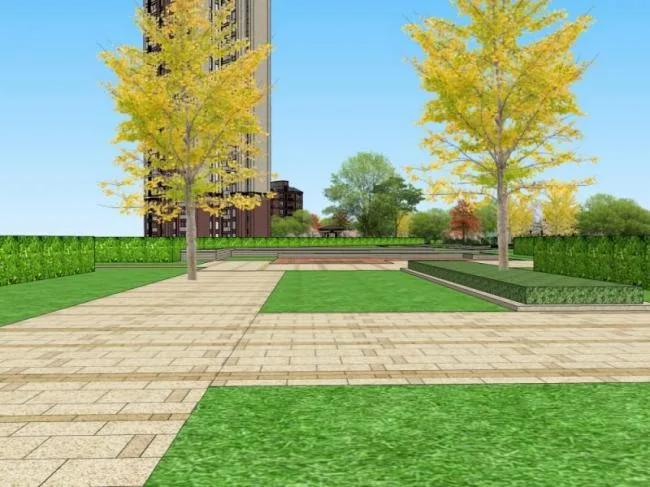 Sketchup Landscape Model | Community Landscape, Residential Landscape, Classical Style