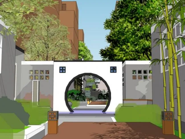 Sketchup Landscape Model | Community Landscape, Residential Landscape, Chinese Style
