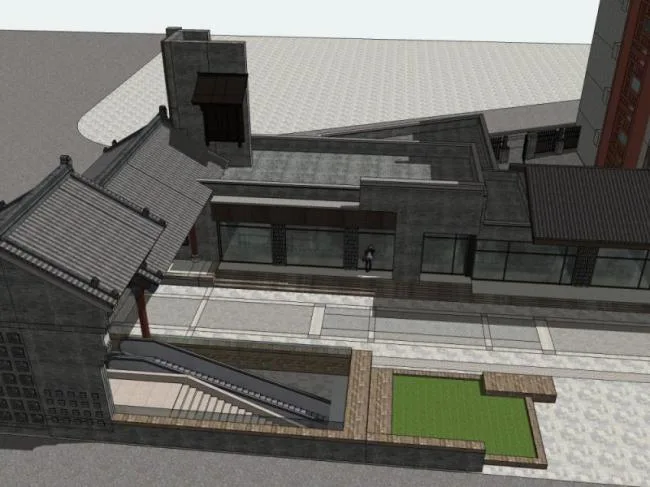 SketchUp Business Model: Designing a Modern Multi-Story Commercial Building in Chinese Style