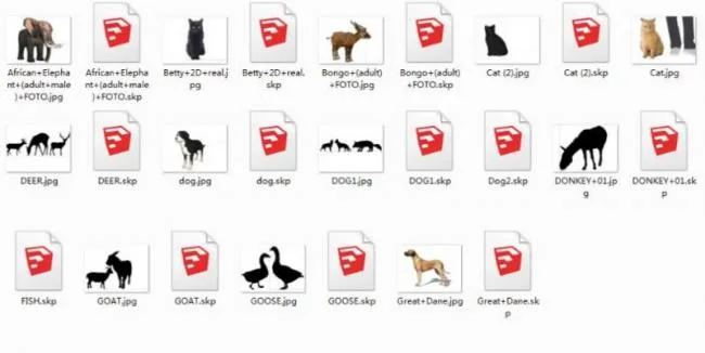 Sketchup Material Model | Animal SU Material, Architectural Model Component Material
