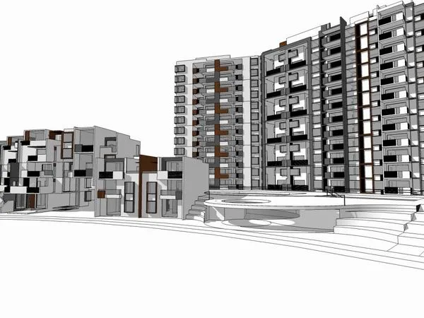 Sketchup Residential Model | High rise Residence, Western style House, Modern Style, Sea View Residence