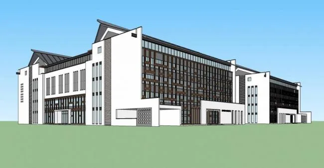 Sketchup Office Model | Multi story, Hotel Office, Chinese Style