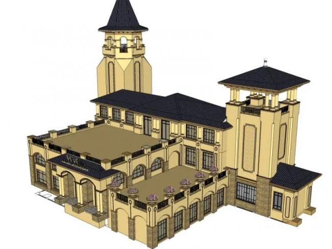 Sketchup Business Model | Multi story Club, European Style