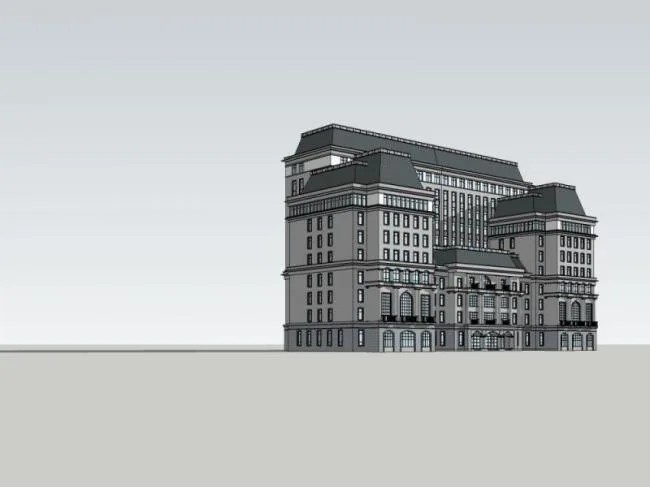 Sketchup Hotel Model | Multi story Office Hotel, Modern Style