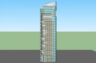 SketchUp Model of a Modern 33-Story High-Rise Residential Building-BIM WORLD