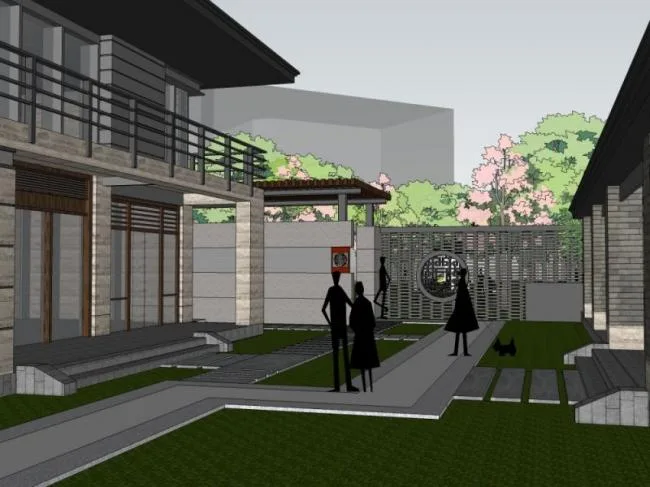Sketchup Business Model | Multi story Club, Modern Chinese Style