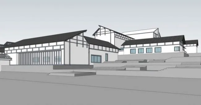 Sketchup Cultural Model | Multi story Folk Museum, Chinese Style, Cultural Architecture