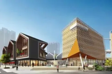 SketchUp Business Model: Modern Multi-Story Commercial Street Design-BIM WORLD