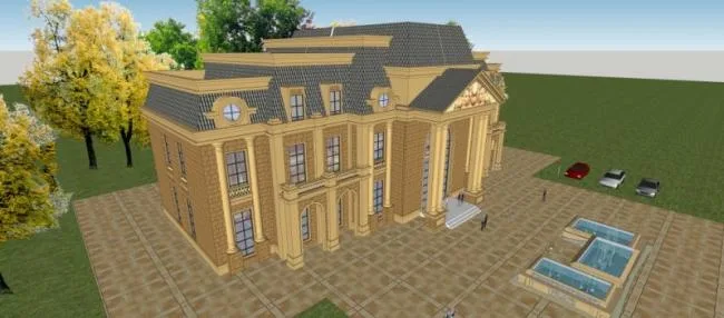 Sketchup Business Model | Multi story Clubhouse, Modern Style