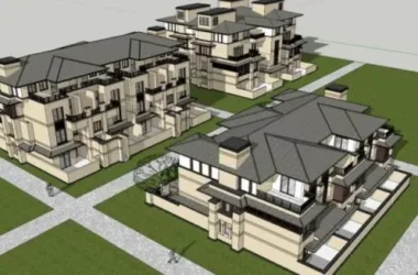 Modern Multi-Row Villa Model in SketchUp-BIM WORLD