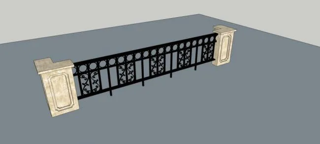 Sketchup Material Model | Railings, European, Architectural Components