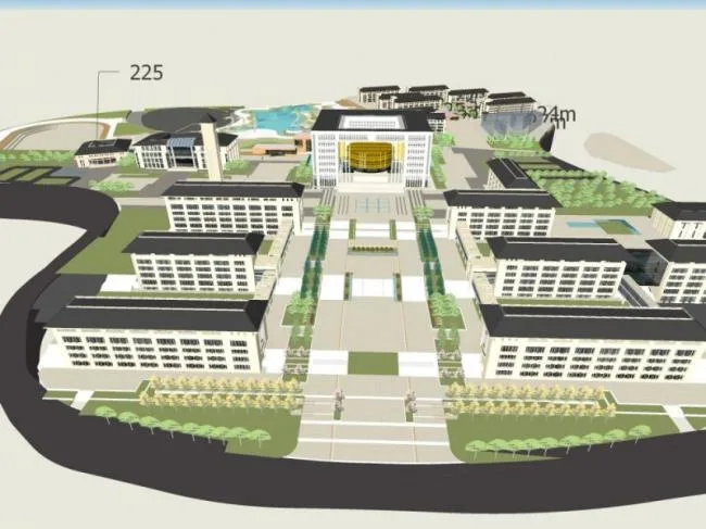 Sketchup School Model | Multi story School, Campus Educational Architecture, Classical Style