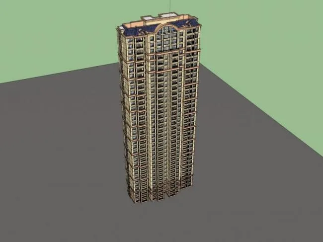 Sketchup Residential Model | Super Tall Residential, Classical Style