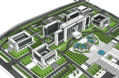 Modern Multi-Story Office Building Design for Administrative Center in SketchUp-BIM WORLD