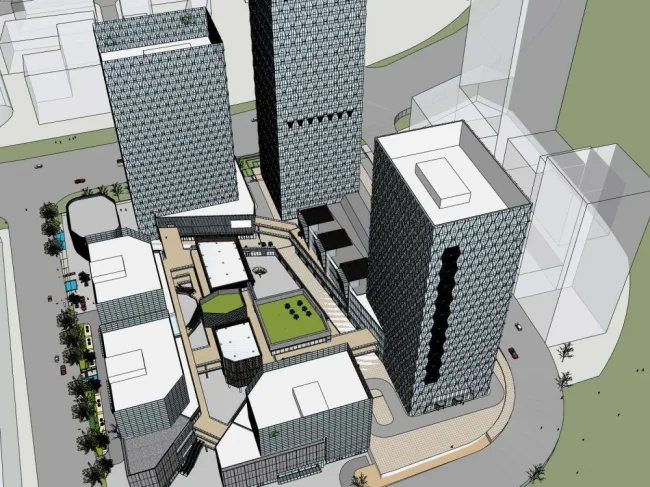 Sketchup Complex Model | Super high-rise commercial complex, office building, modern style