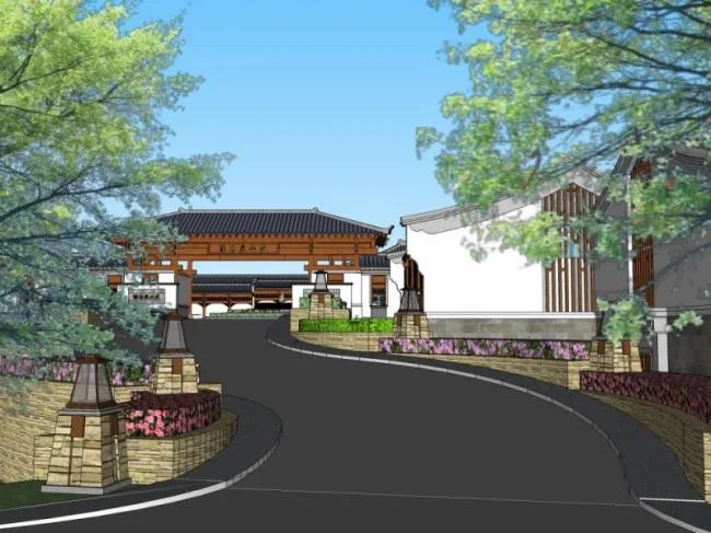 Sketchup Hotel Model | Multi story Hotel, Resort Villa, Chinese Style