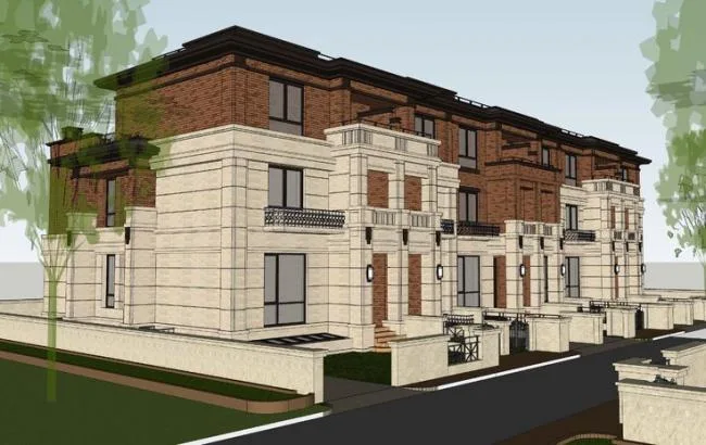 Sketchup Villa Model | Multi row Villa, European Style, Classical Style