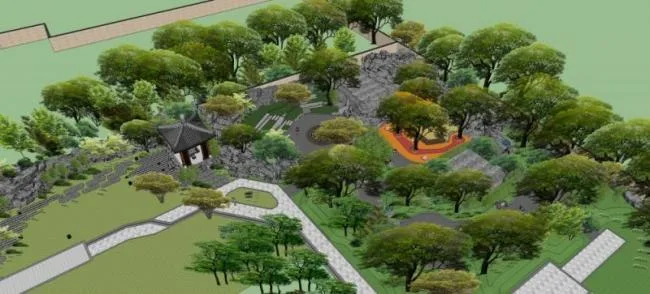 Sketchup Landscape Model | Chinese Garden Landscape, Chinese Style