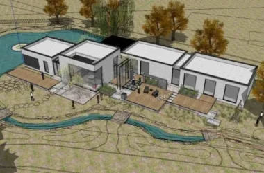 SketchUp Business Model: Modern Low-Level Clubhouse Design-BIM WORLD