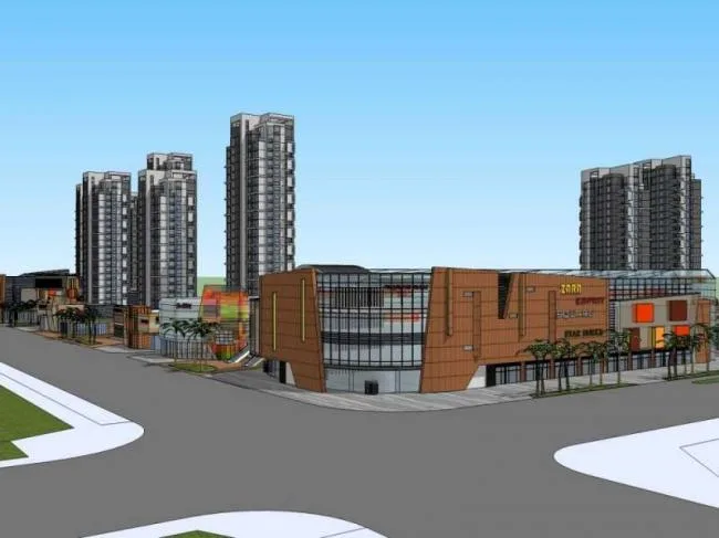 Sketchup Complex Model | High rise apartment residential, commercial, multi story complex, modern style