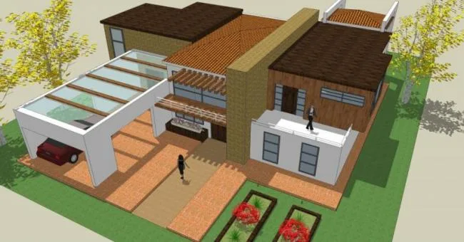 Sketchup Villa Model | Solo Villa, Modern Style