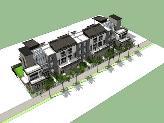 Sketchup Villa Model | Multi row Villa, Modern Style