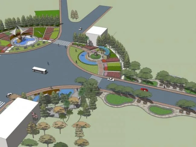 Sketchup Landscape Model | Sculpture Landscape, Modern Style