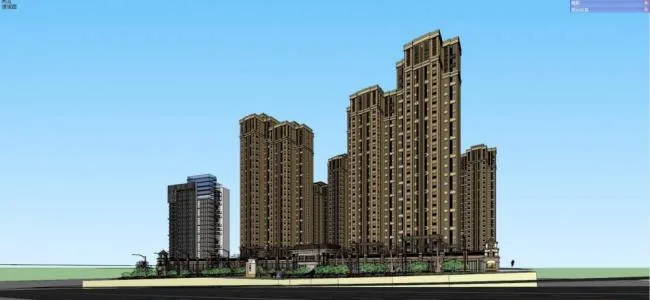 Sketchup Residential Model | High rise apartments, residential communities, Jane Eu, ground floor commercial, residential buildings, neoclassical style