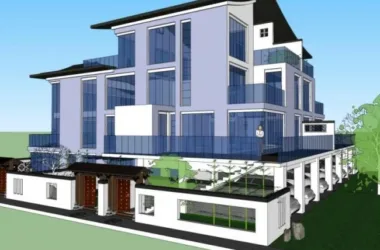 Modern Multi-Story Residential SketchUp Model in Contemporary Chinese Style-BIM WORLD