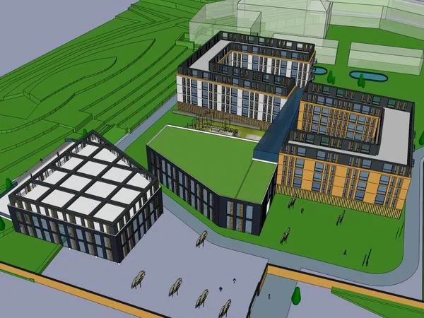 Sketchup Hospital Model | Multi story Welfare Home, Medical Building, Modern Style