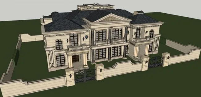 Sketchup Villa Model | Solo Villa, French Classical Style