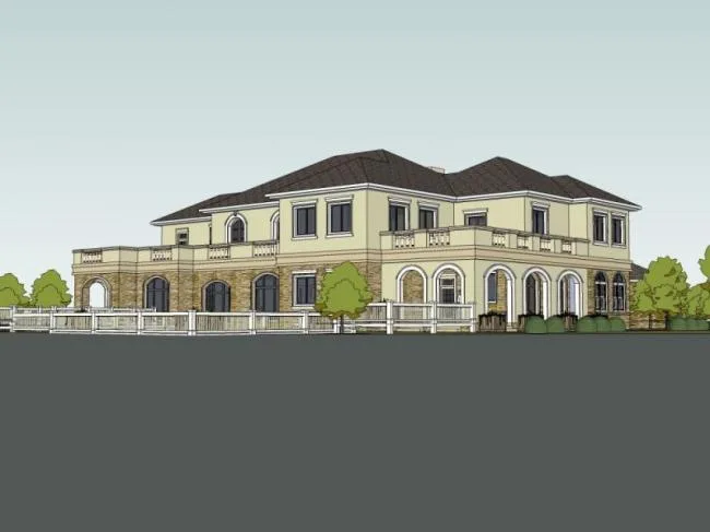 Sketchup Villa Model | Stacked Villa, Classical Style