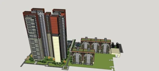 Sketchup Residential Model | High rise residential communities, residential buildings, modern style