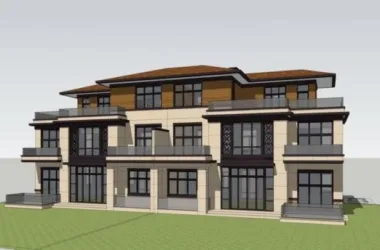 Double-Split Villa Model in Simplified European Classical Style | SketchUp Design-BIM WORLD