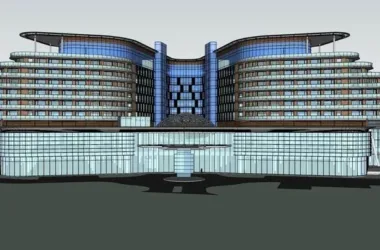Modern High-Rise Hotel Model in SketchUp-BIM WORLD