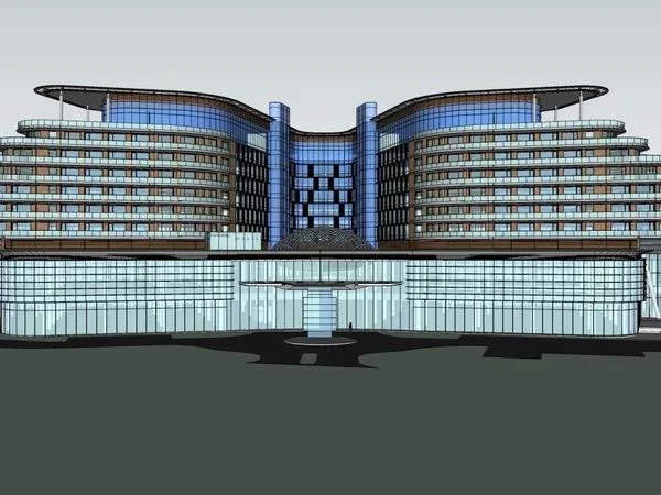 Sketchup Hotel Model | High rise Hotel, Modern Style