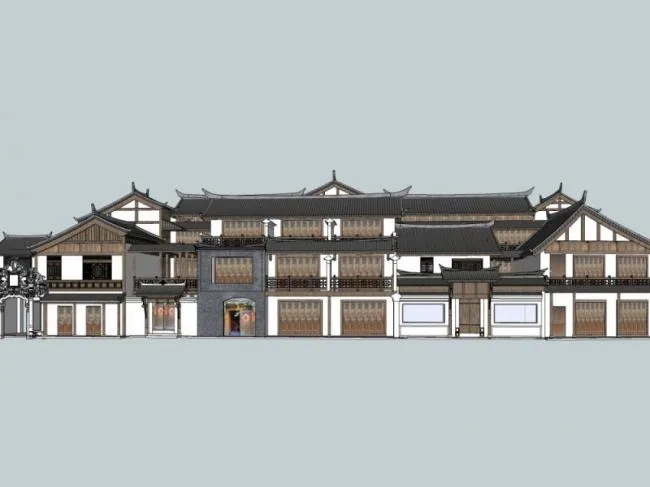 Sketchup Business Model | Multi story commercial building, Chinese style