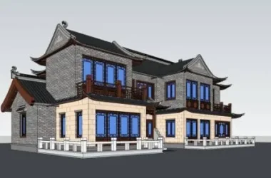 SketchUp Model of a Multi-Story Chinese-Style Residential Villa-BIM WORLD