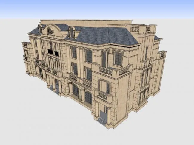 Sketchup Villa Model | Stacked Villa, Classical Style