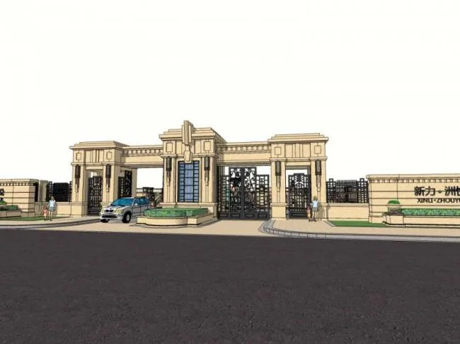 Sketchup Landscape Model | Square Landscape, Classical Style, European Style