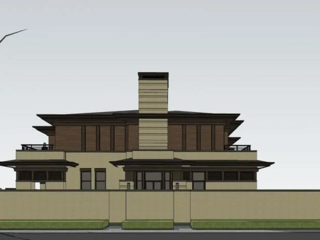 Sketchup Villa Model | Twin Villa, Modern Style